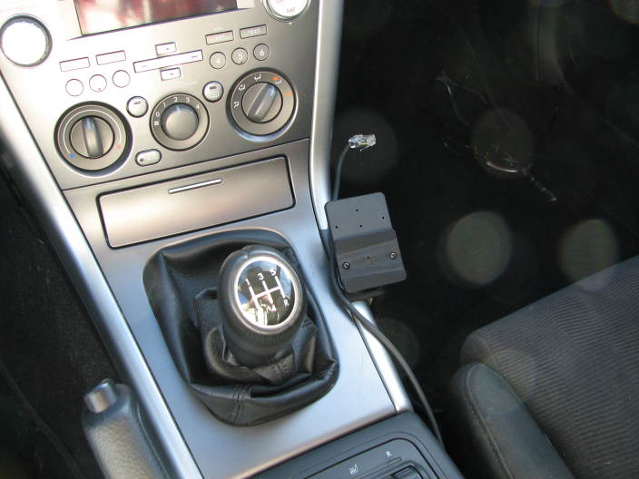 View of console mount from above